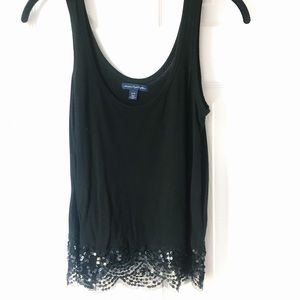 AE Black Sequin Tank